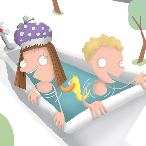 Children in bathtub